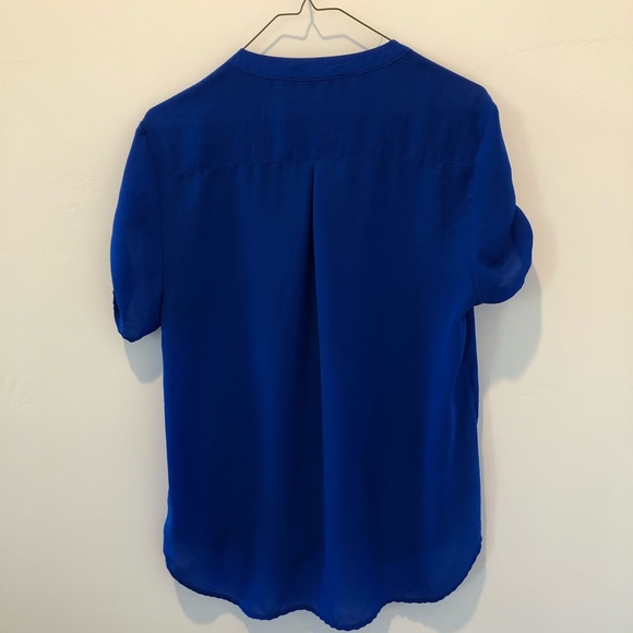 Express Blue Button Up Short Sleeve Shirt Sz Small - Picture 5 of 6